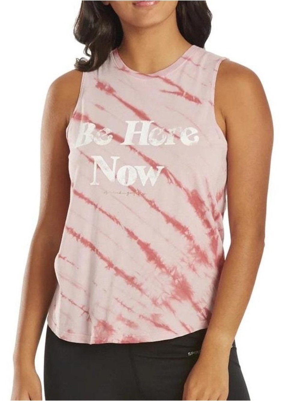 Spiritual Gangster Size Small “ Be Here NOW” Pink Tie Dye Casual Tank Top EUC